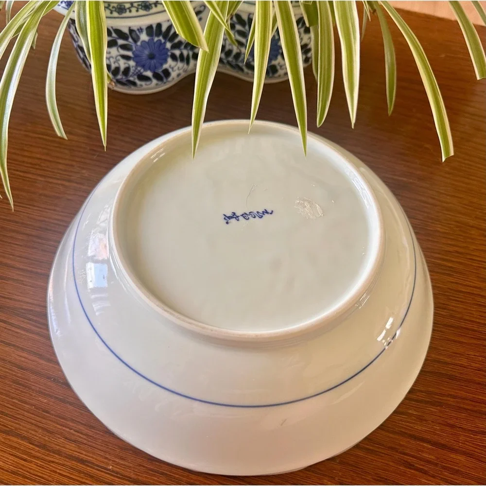 Vintage Andrea by Sadek Blue Peacock Porcelain Bowl‎ | Chinoiserie (10